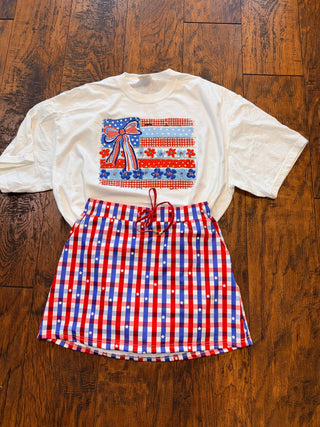 Floral Flag patriotic graphic tee