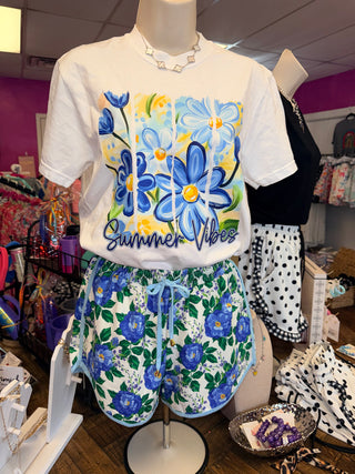 Summer Vibes floral graphic tee