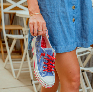 Very G Aman Stars Double Sneakers, Denim