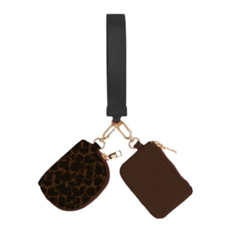 PREORDER--Double Pouch Wristlet- Tortoise Shell
