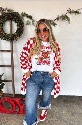 Christmas Cloud Cardigan- checkered