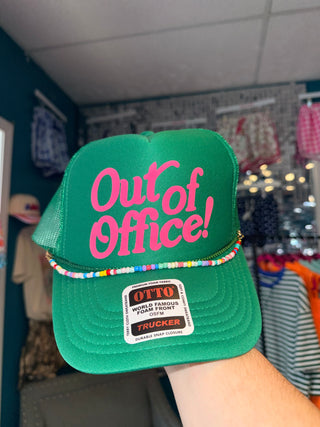 Out of Office Hat with beaded chain