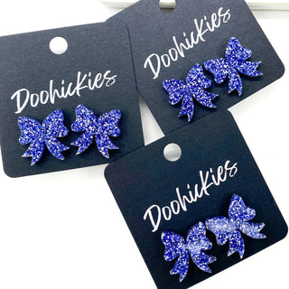 Freedom Sparkle Bow Studs - Patriotic Earrings