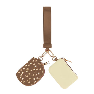 PREORDER--Double Pouch Wristlet- Oh Deer
