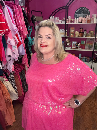 Pretty in Pink Sequin Party Dress
