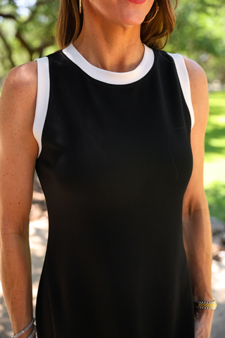 PREORDER- Lucy Tank Dress- Black and White