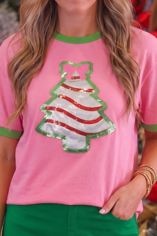 PREORDER- Foil Bow Christmas Treat Tee
