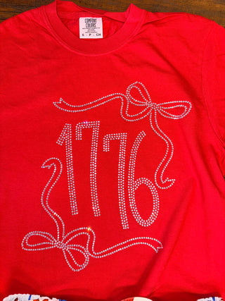 1776 rhinestone comfort colors tshirt