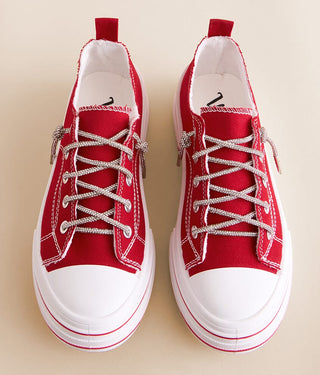 Very G Red Quilted Aman sneakers