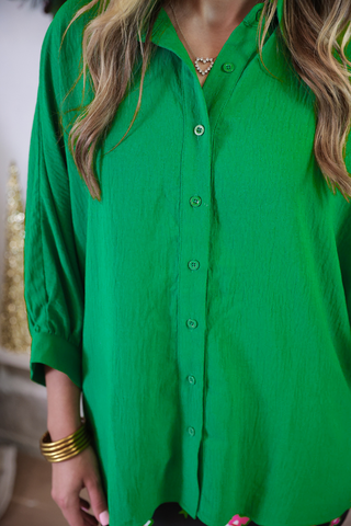 Sloane Button Up Top - Green