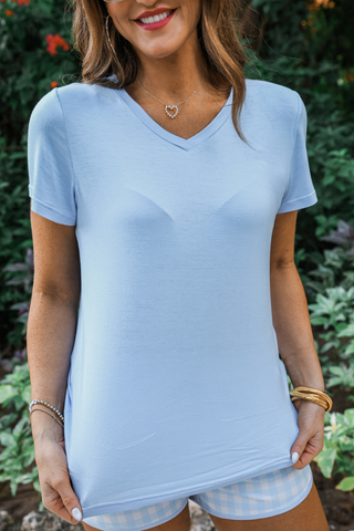 Jess Lea Basic Tee- Light Blue