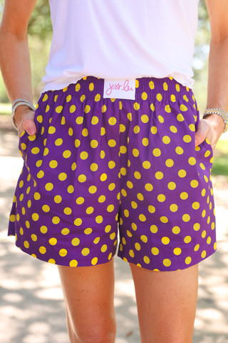 PREORDER- Easy Win Polka Dot Boxer Shorts- Purple