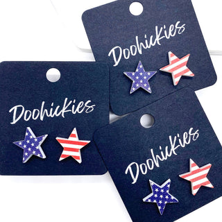 Stars & Stripes Studs - Patriotic Earrings