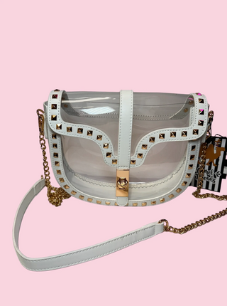 Studded clear purse