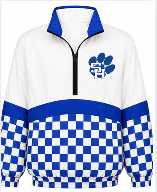 Spring Hill On the Go Pullover- Checkered with SH Paw logo