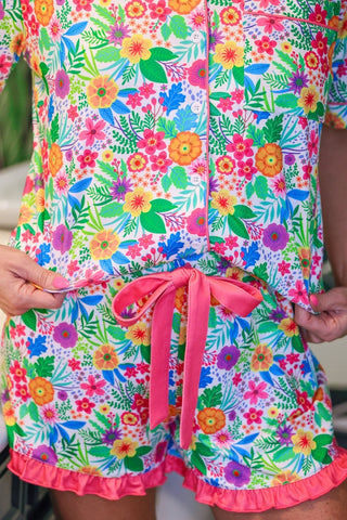 Paradise Blooms Ruffle Pajama Set