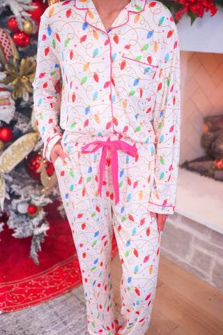 PREORDER- Wrapped in Lights Ruffle Pajama Set