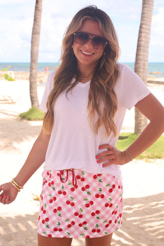 PREORDER- Cherry Picnic Skort