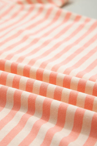Plus Size Stripe T-Shirt & Shorts Set: Pink Stripe