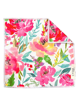 Buds Crae Double-Sided Washcloth, 12x12 in, White