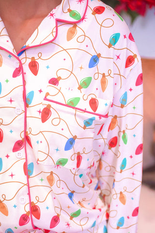 PREORDER- Wrapped in Lights Ruffle Pajama Set