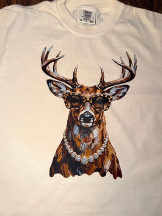 Glam Deer Comfort Colors Graphic Tee, Ivory