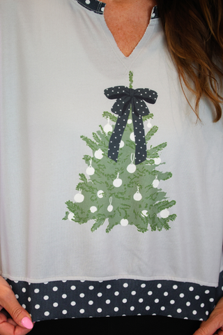 PREORDER- Polka Dot Bow Tree Pullover