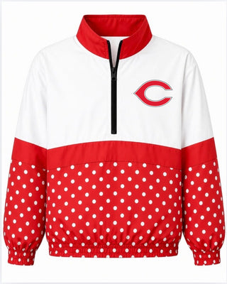Carthage Bulldogs On the Go Pullover- Polka Dot with C logo