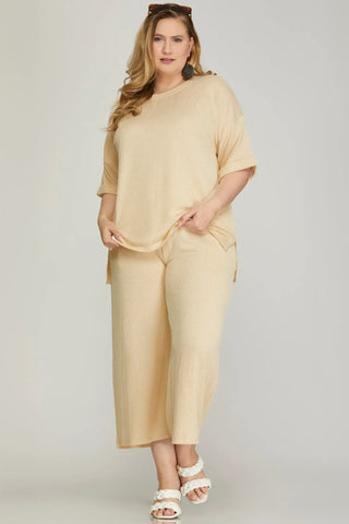 She & Sky Ribbed pants set