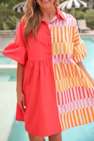 New to Town dress- coral