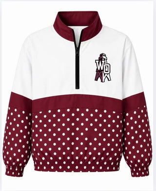 White Oak On the Go Pullover- Polka Dot with logo