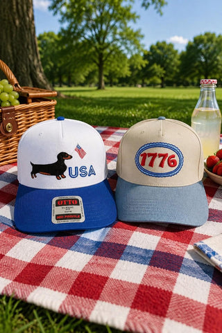 1776 Embroidered Hat, Denim Bill