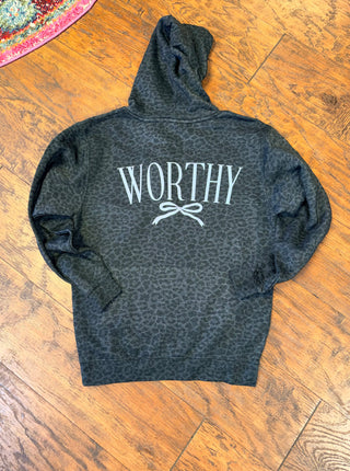 Worthy black leopard hoodie