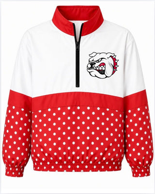 Carthage Bulldogs On the Go Pullover- Polka Dot with Bulldog logo