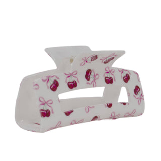 Large Rectangle Hair Clip- Cherry