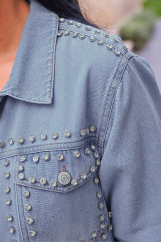 PREORDER- Stella Rhinestone Denim Jacket