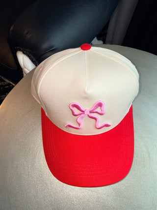 Pink Bow two tone trucker hat