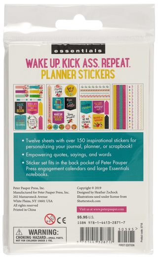 Essentials Wake Up, Kick Ass, Repeat. Planner Stickers