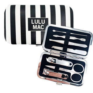 Black Stripe Darby Manicure Set