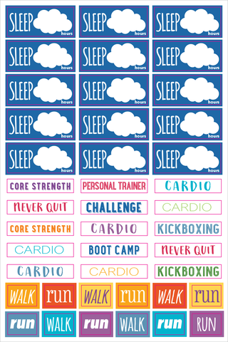 Essentials Health & Fitness Planner Stickers