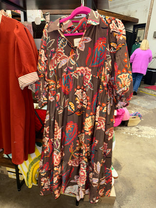 Boho Paisley Tiered Midi Dress