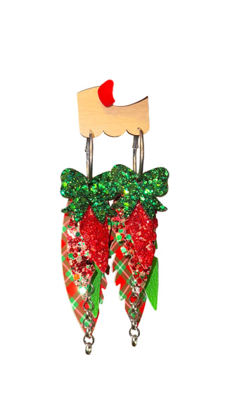 Christmas fringe earrings