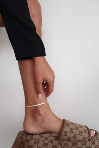 Rhinestone Anklet by Chansuttpearls