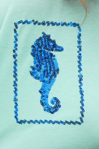 PREORDER- By The Sea Sequin Patch Top