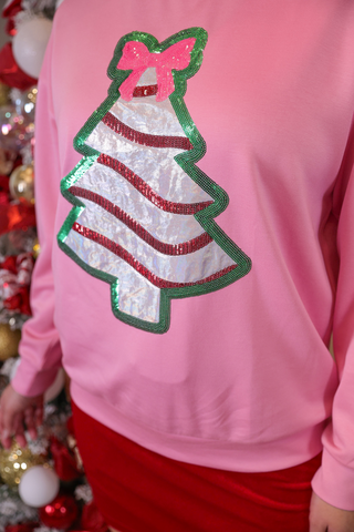 Foil Bow Christmas Treat Luxe Pullover