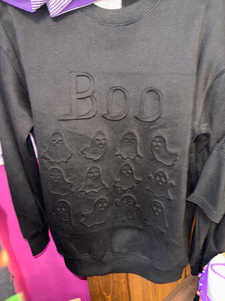 Black embossed Boo Sweatshirt