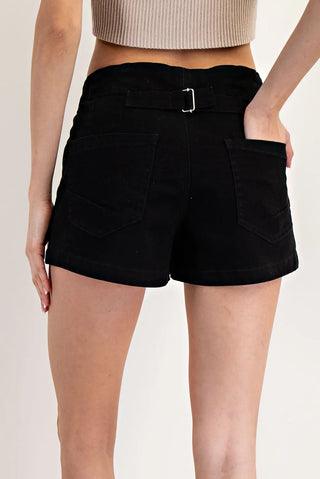 EE Some Black denim shorts