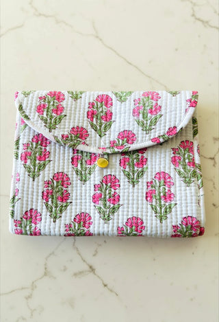 Floral Quilted Jewelry Pouch
