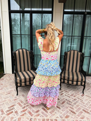 PREORDER- Blakely Floral rainbow swim set