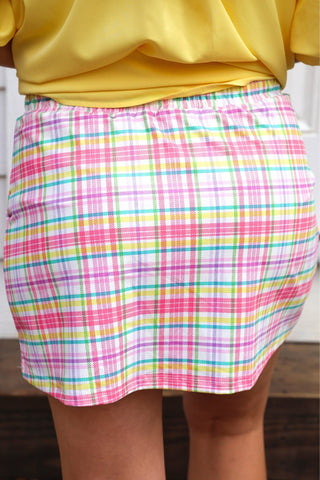 Spring Social Plaid Skort